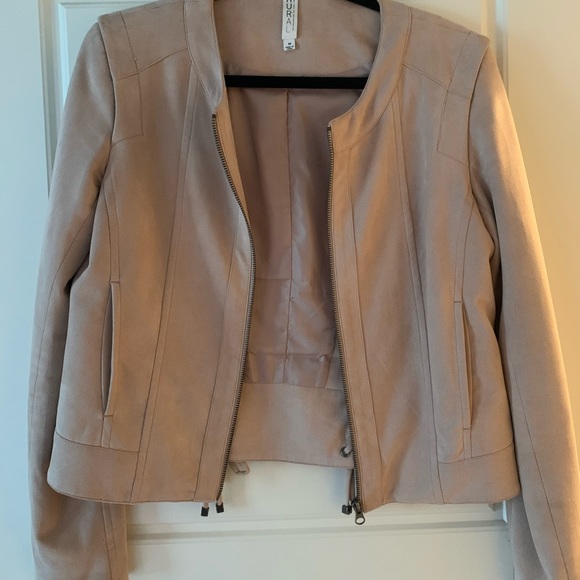 Mural Cropped Jacket w/lacing detail on back - Picture 4 of 7